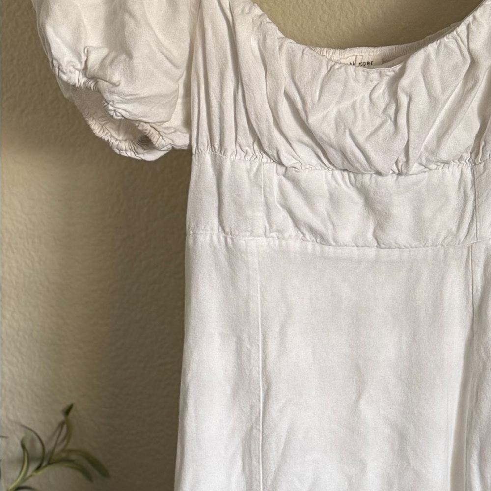 Linen-Blend Milkmaid Dress